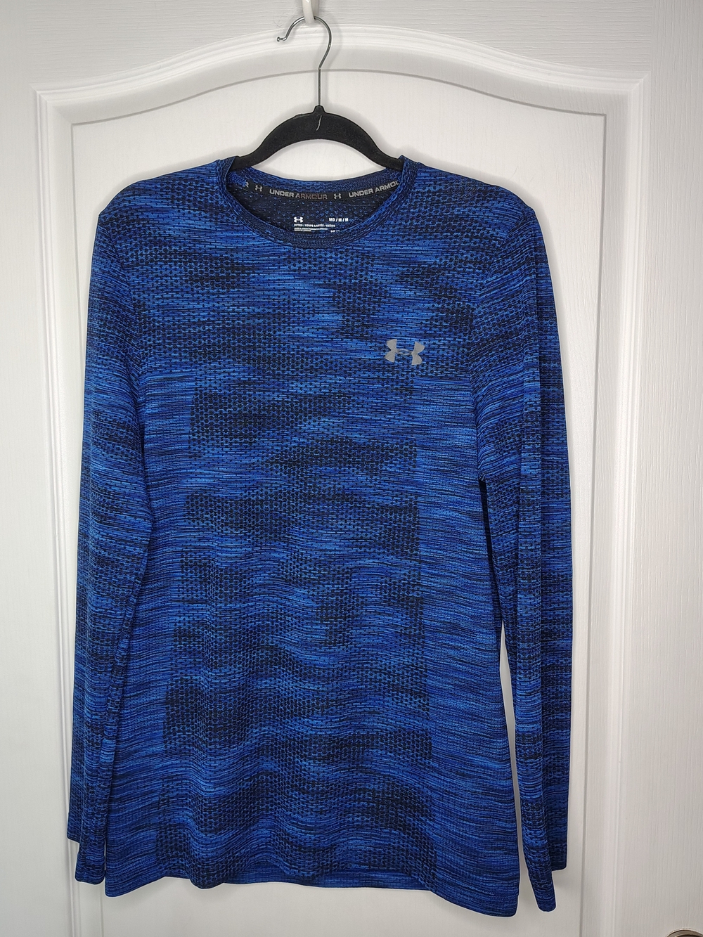 Under Armour Men’s Blue Heathered Long Sleeve Fitted Heatgear Dri-fit